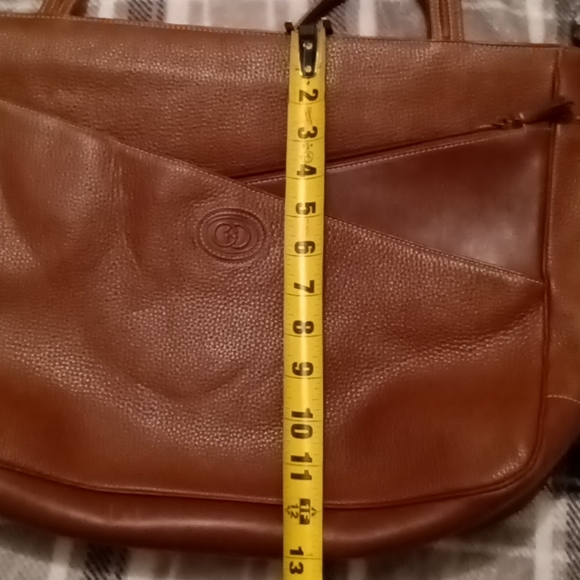 Gucci | Vintage Brown Leather Tote Work Bag Laptop Bag Handbag - Picture 9 of 16